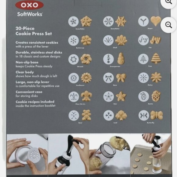 OXO SoftWorks 20 Piece Cookie Press Set - Picture 2 of 7